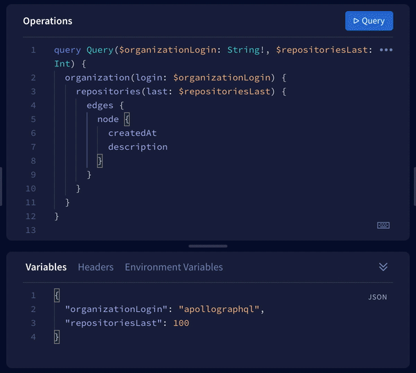 Extracting variables in Apollo Studio Explorer