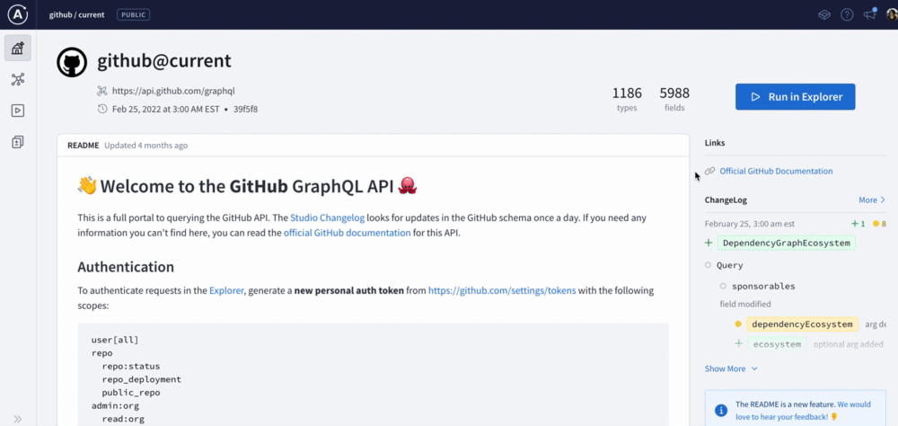 Click Run in Explorer button in Apollo Studio Explorer